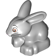 Visuel indicatif Rebrickable de Animal Duplo lapin avec moustaches et rose nez motif imprimé (Duplo Animal Rabbit with Whiskers and Pink Nose Print)