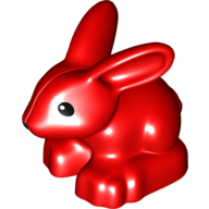Visuel indicatif Rebrickable de Animal Duplo Lapin Noir œil, Blanc pupille motif imprimé (Duplo Animal Rabbit Black Eye, White Pupil Print)