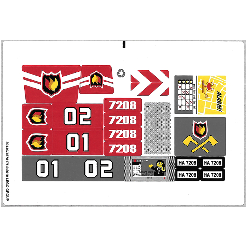 Visuel indicatif Rebrickable de Feuille d’autocollants pour le set 7208-1 (Sticker Sheet for Set 7208-1)