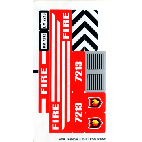 Visuel indicatif Rebrickable de Feuille d’autocollants pour le set 7213-1 (Sticker Sheet for Set 7213-1)