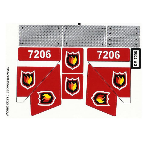 Visuel indicatif Rebrickable de Feuille d’autocollants pour le set 7206-1 (Sticker Sheet for Set 7206-1)