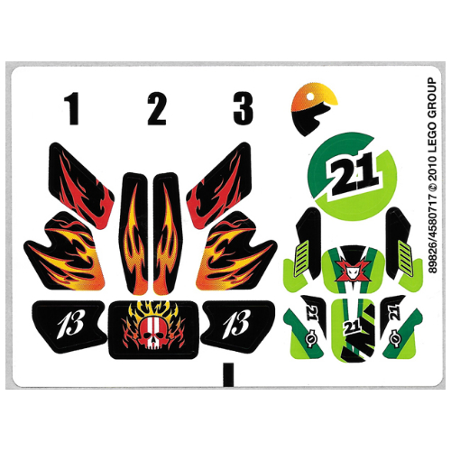 Visuel indicatif Rebrickable de Feuille d’autocollants pour le set 8896-1 (Sticker Sheet for Set 8896-1)