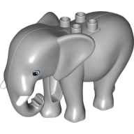 Visuel indicatif Rebrickable de Éléphant Duplo Animal, Adulte, Tête stationnaire avec défenses moulées, Yeux rectangles (Duplo Animal Elephant, Adult, Stationary Head with Molded Tusks, Rectangle Eyes)
