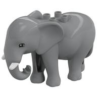 Visuel indicatif Rebrickable de Éléphant Duplo Animal, Adulte, Tête stationnaire avec défenses moulées, Yeux semi-circulaires (Duplo Animal Elephant, Adult, Stationary Head with Molded Tusks, Semicircular Eyes)