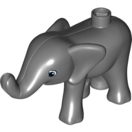 Visuel indicatif Rebrickable de Animal Duplo Éléphant Bébé Marcher, Pied Gauche Avant (Duplo Animal Elephant Baby Walking, Left Front Foot Forward)