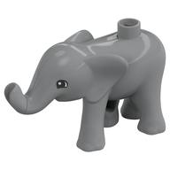 Visuel indicatif Rebrickable de Animal Duplo éléphant bébé marchant avec des yeux semi-circulaires motif imprimé (Duplo Animal Elephant Baby Walking with Semicircular Eyes Print)