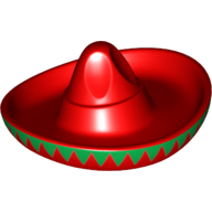 Chapeau sombrero avec motif imprimé vert autour du bord (Hat Sombrero with Green Print around Brim)