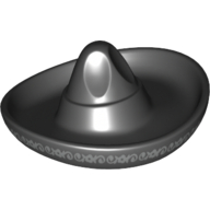 Chapeau sombrero avec motif imprimé garniture étroite ornée d'argent (Hat Sombrero with Silver Ornate Narrow Trim Print)