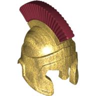 Casque guerrier spartiate avec motif imprimé crête rouge foncé (Helmet Spartan Warrior with Dark Red Crest Print)