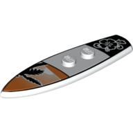 Visuel indicatif Rebrickable de Planche de surf sport standard avec palmier et motif imprimé de fleurs (Sports Surfboard Standard with Palm Tree and Flower Print)