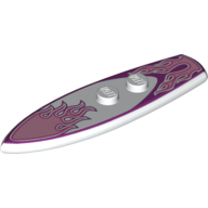Visuel indicatif Rebrickable de Planche de surf sport standard avec motif imprimé flammes roses (Sports Surfboard Standard with Pink Flames Print)