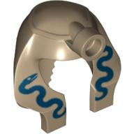 Némes de coiffe (mamie) avec tenon, deux serpents imprimé (Headdress Nemes (Mummy) with Stud, Two Snakes Print)