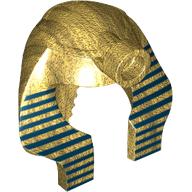 Coiffe Nemes (Mummy) avec tenon, Motif imprimé bleu foncé (Headdress Nemes (Mummy) with Stud, Dark Blue Stripes Thin Print)