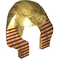 Nemes coiffe (mamie) avec tenon, rayures rouge foncé motif imprimé mince (Headdress Nemes (Mummy) with Stud, Dark Red Stripes Thin Print)