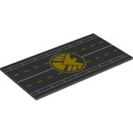Visuel indicatif Rebrickable de Tuile 8 x 16 avec motif imprimé logo piste et bouclier (Tile 8 x 16 with Runway and SHIELD Logo Print)