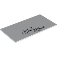 Visuel indicatif Rebrickable de Tuile 8 x 16 avec signature noire de la souris minnie (Tile 8 x 16 with Black Minnie Mouse Signature)