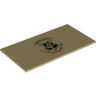Visuel indicatif Rebrickable de Tuile 8 x 16 avec motif imprimé de crête de porc noir (Tile 8 x 16 with Black Hogwarts Crest Print)