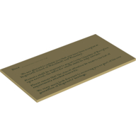 Visuel indicatif Rebrickable de Tuile Motif imprimé 8 x 16 avec écriture noire (lettre de Poudlard) (Tile 8 x 16 with Black Writing (Hogwarts Letter) Print)
