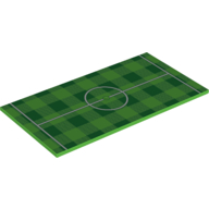 Visuel indicatif Rebrickable de Tuile 8 x 16 avec motif imprimé ligne centrale de terrain de football (Tile 8 x 16 with Soccer Field Center Line Print)