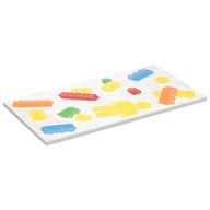Visuel indicatif Rebrickable de Tuile 8 x 16 avec briques LEGO, motif imprimé figurine jaune (Tile 8 x 16 with LEGO Bricks, Yellow Minifig Print)