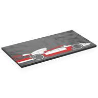 Visuel indicatif Rebrickable de Tuile 8 x 16 avec Voiture de Course F1 Rouge/Blanc, Conduite à droite motif imprimé (Tile 8 x 16 with Red/White F1 Racing Car, Driving Right Print)