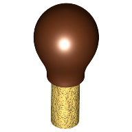 Visuel indicatif Rebrickable de Maracas instrument de musique avec bulbe brun rougeâtre (fiole de potion) motif imprimé (Musical Instrument Maracas with Reddish Brown Bulb (Potion Flask) Print)