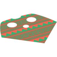 Poncho de cou, demi avec motif imprimé vert et terre cuite (Neckwear Poncho, Half with Green and Terra Cotta Print)