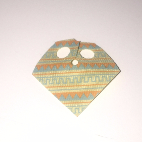 Poncho à col, moitié avec motif imprimé vert d’eau et terre cuite (Neckwear Poncho, Half with Aqua and Terra Cotta Print)