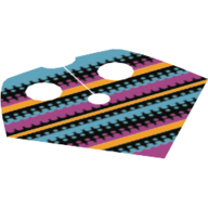 Visuel indicatif Rebrickable de Poncho de cou, moitié avec motif imprimé noir, magenta et Azur foncé (Neckwear Poncho, Half with Black, Magenta and Dark Azure Print)