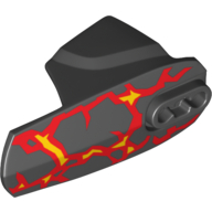 Visuel indicatif Rebrickable de Couverture de membre de grande figurine, taille 6, armure avec douille à rotule avec motif imprimé de flammes jaunes et rouges (maître du feu) (Large Figure Limb Cover, Size 6, Armor with Ball Joint Socket with Yellow and Red Flames Print (Fire Lord))