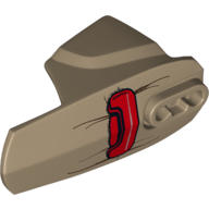 Visuel indicatif Rebrickable de Couverture de membre de grande figurine, taille 6, armure avec prise de rotule avec motif imprimé rouge de poche (cuisson) (Large Figure Limb Cover, Size 6, Armor with Ball Joint Socket with Red Pouch (Baze) Print)