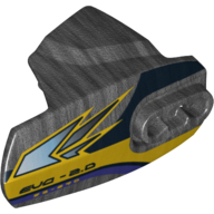 Visuel indicatif Rebrickable de Couverture de membre grande figurine, taille 5, armure avec douille à rotule avec motif imprimé 'EVO 2.0' (Large Figure Limb Cover, Size 5, Armor with Ball Joint Socket with 'EVO 2.0' Print)