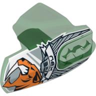 Visuel indicatif Rebrickable de Couverture de membre de grande figurine, taille 5, armure avec douille à rotule avec 'NEX 3.0' et motif imprimé tête de tigre orange (Large Figure Limb Cover, Size 5, Armor with Ball Joint Socket with 'NEX 3.0' and Orange Tiger Head Print)