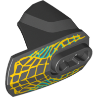 Visuel indicatif Rebrickable de Couverture de membre grande figurine, taille 4, armure avec douille à rotule avec écailles de bête jaune motif imprimé (Large Figure Limb Cover, Size 4, Armor with Ball Joint Socket with Yellow Beast Scales Print)