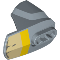 Visuel indicatif Rebrickable de Couverture de membre grande figurine, taille 4, armure avec douille à rotule avec motif imprimé beige et jaune (Large Figure Limb Cover, Size 4, Armor with Ball Joint Socket with Tan and Yellow Print)