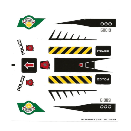 Visuel indicatif Rebrickable de Feuille d’autocollants pour le set 5983-1 (Sticker Sheet for Set 5983-1)