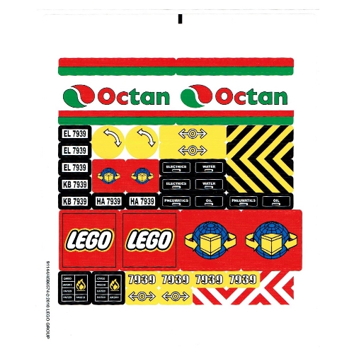Visuel indicatif Rebrickable de Feuille d’autocollants pour le set 7939-1 (Sticker Sheet for Set 7939-1)