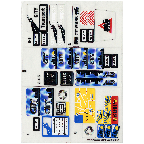 Visuel indicatif Rebrickable de Feuille d’autocollants pour le set 8404-1 (Sticker Sheet for Set 8404-1)