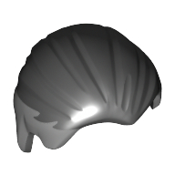 Cheveux peignés à l'arrière avec des temples gris bleuté clair et dos motif imprimé (Hair Combed Back with Light Bluish Gray Temples and Back Print)