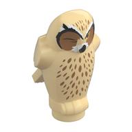 Visuel indicatif Rebrickable de Animal, oiseau, hibou petit, caractéristiques angulaires avec des yeux beige foncés, lignes noires, taches blanches (Animal, Bird, Owl Small, Angular Features with Dark Tan Eyes, Black Lines, White Spots)