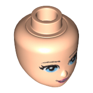 Tête de mini-poupée, yeux bleu clair, lèvres roses et bouche ouverte motif imprimé (Minidoll Head, Light Blue Eyes, Pink Lips and Open Mouth Print)