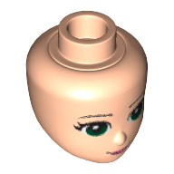 Tête de mini-poupée, Yeux verts, lèvres roses et motif imprimé Bouche fermée (Minidoll Head, Green Eyes, Pink Lips and Closed Mouth Print)