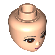Tête de mini-poupée, Yeux bruns, Lèvres roses et motif imprimé Bouche fermée (Minidoll Head, Brown Eyes, Pink Lips and Closed Mouth Print)