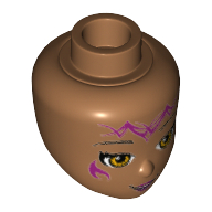 Tête de mini-poupée, Petit sourire, Yeux brun clair et Elfes Tribal imprimé [Azari] (Minidoll Head, Small Smile, Light Brown Eyes and Elves Tribal Print [Azari])