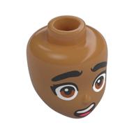 Visuel indicatif Rebrickable de Tête de mini-poupée, sourcils épais noirs, yeux bruns, effrayé (Minidoll Head, Thick Black Eyebrows, Brown Eyes, Scared)