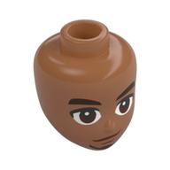 Tête de mini-poupée, sourcils brun foncé, yeux brun rougeâtre, bouc (Minidoll Head, Dark Brown Eyebrows, Reddish Brown Eyes, Goatee)
