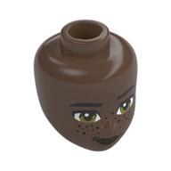 Tête de mini-poupée, sourcils, yeux vert olive, taches de rousseur rouge foncé (Minidoll Head, Eyebrows, Olive Green Eyes, Dark Red Freckles)
