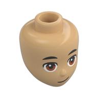 Tête de mini-poupée, petits sourcils noirs, yeux bruns, sourire déséquilibré (Minidoll Head, Small Black Eyebrows, Brown Eyes, Lopsided Grin)