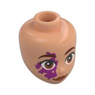 Tête de mini-poupée, sourcils brun rougeâtre, yeux bruns, lèvres nougat, tache de naevus magenta (Minidoll Head, Reddish Brown Eyebrows, Brown Eyes, Nougat Lips, Magenta Naevus Spot)