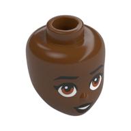 Tête de mini-poupée, Sourcils noirs, Yeux bruns, Lèvres brun foncé (Minidoll Head, Black Eyebrows, Brown Eyes, Dark Brown Lips)